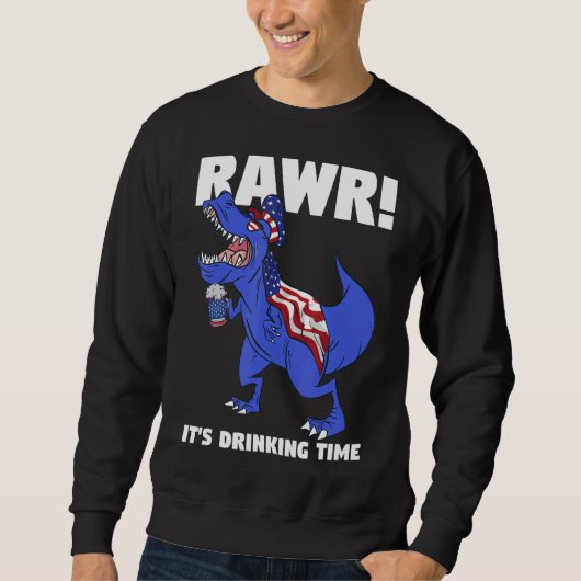 Rawr Het Drink Time Rex Dinosaur Trui (Voorkant)