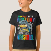 Rawr Het is de eerste dag van de middelbare school T-shirt (Voorkant)