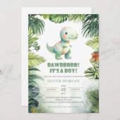 Rawr Het is een jongensdinosaurus groen baby showe Kaart (Voorkant / Achterkant)