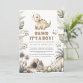 Rawr het is een schattig schattig Dinosaur aards B Kaart (Staand voorkant)