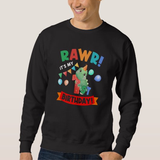 Rawr Het is mijn eerste verjaardag op 1 september Trui (Voorkant)