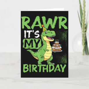 Rawr Het is mijn verjaardag Grappig T-rex Feestje Kaart
