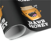 Rawr Honey Funny Raw Honey Pun Dark BG Cadeaupapier (Rol Hoek)