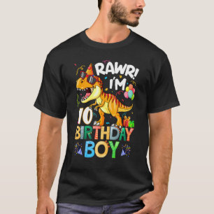 Rawr I M 10th Birthday Boy Dinosaur T Rex 10 JAAR T-shirt