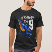 Rawr I m 9 9th Birthday Dinosaurs Boys Dinosaur Gi T-shirt (Voorkant)