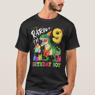 Rawr I M 9 Verjaardag Jongen Dinosaurus Rex 9e Ver T-shirt