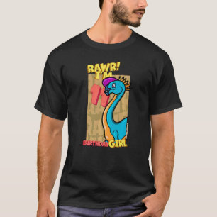Rawr ik ben 11 meisjes 11e verjaardag Dino Caud T-shirt