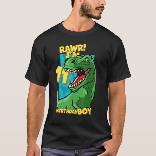 Rawr Ik ben 11 Verjaardag Jongens 11e verjaardag D T-shirt (Voorkant)