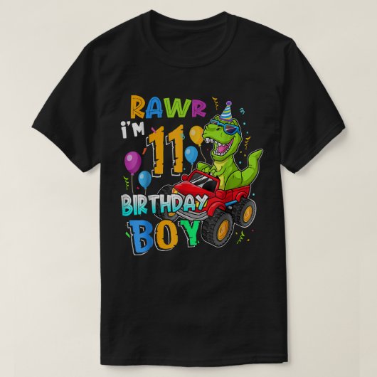 Rawr ik ben 11e verjaardag 11 jaar oud Dinosaur Mo T-shirt (Design voorkant)