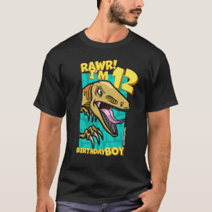 Rawr ik ben 12-jarige jongens 12e verjaardag Dino  T-shirt