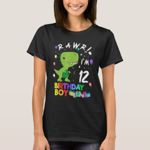 Rawr Ik ben 12 Leuke Dinosaurus Verjaardag T-shirt