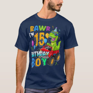 Rawr ik ben 15e verjaardag 15 jaar oud Dinosaur Mo T-shirt