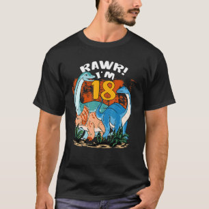 Rawr Ik ben 18 Jaar Oud 18e Verjaardag Jongen Rex T-shirt
