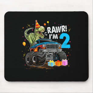 Rawr Ik ben 2 2de Verjaardag T Rex Dinosaur Grappi Muismat