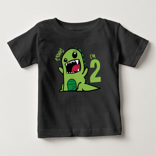 Rawr ik ben 2, 2e verjaardag Dinosaur Shirt  (Voorkant)