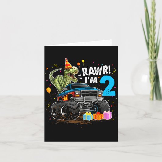 Rawr Ik ben 2 2e Verjaardag T Rex Dinosaur Grappig Kaart (Voorkant)