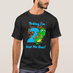 Rawr ik ben 2 Dinosaur 2e Dino T-Rex 2 jaar oud Bi T-shirt