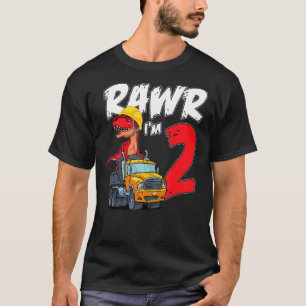 Rawr ik ben 2 Het is mijn tweede verjaardag Dinosa T-shirt