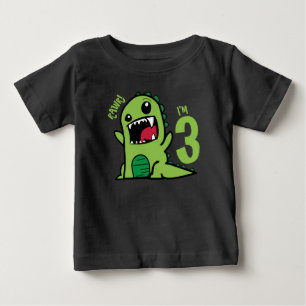 Rawr ik ben 3, 3e verjaardag Shirt Dinosaur