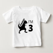 Rawr! Ik ben 3 t-shirt dinosaurus (Voorkant)