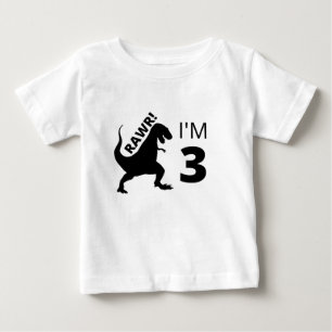 Rawr! Ik ben 3 t-shirt dinosaurus