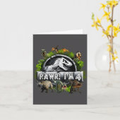 Rawr Ik ben 4 4de verjaardag T Rex Dinosaur Grappi Kaart (Gele Bloem)