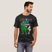 Rawr Ik ben 4 4e verjaardag Rex Dinosaurus Party V T-shirt (Voorkant volledig)