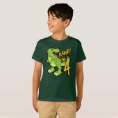 Rawr ik ben 4 Cute 4th Birthday Dinosaur Gift T-shirt (Voorkant volledig)