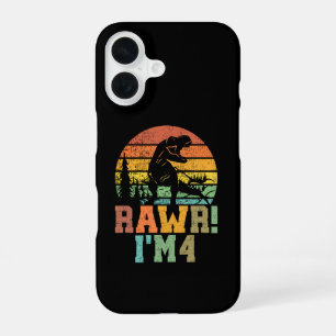 Rawr Ik ben 4 Dinosaur T Rex 4 Jaar Oud iPhone 16 Hoesje