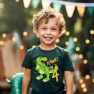 Rawr Ik ben 4 Verjaardag Cadeau Dinosaur T-shirt