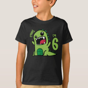 Rawr ik ben 6, Grappig 6e verjaardag Dinosaur Shir T-shirt
