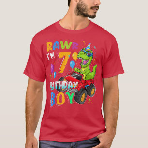 Rawr ik ben 7 jaar oude Dinosaur Mons. T-shirt