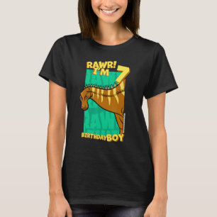 Rawr ik ben 7-jarige jongens 7e verjaardag Dino Re T-shirt
