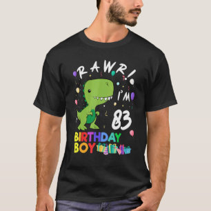 Rawr ik ben 83 Cute Dinosaur Birthday T-shirt