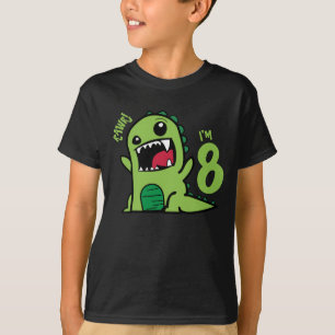 Rawr ik ben 8, Funny 8th Birthday Dinosaur Shirt