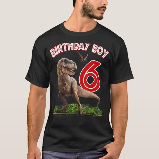Rawr ik ben de 6de dinosaurussen van 6 jaar oud. t-shirt (Voorkant)