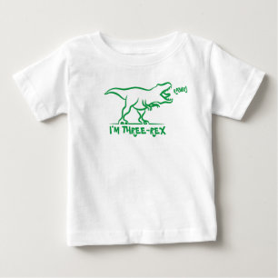 Rawr Ik Ben Drie -Rex 3de Verjaardag Dinosaur Shir