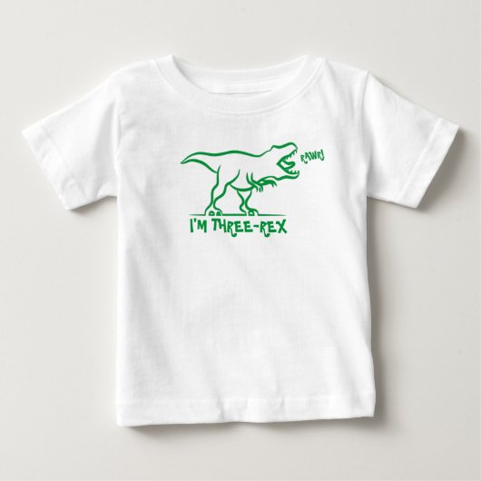 Rawr Ik Ben Drie -Rex 3de Verjaardag Dinosaur Shir (Voorkant)