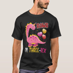 Rawr ik ben drieledig grappig 3rd verjaardag 3 jaa t-shirt