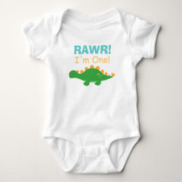 Rawr, ik ben één, Cute Dinosaur voor Baby's Romper