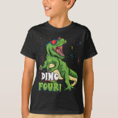 Rawr ik ben een Dinofour 4th Birthday Dinosaur Boy T-shirt (Voorkant)