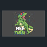 Rawr ik ben een Dinofour 4th Birthday Dinosaur Rechthoekige Sticker<br><div class="desc">Rawr ik ben een Dinofour T Rex Dinosaur 4th Birthday Party Boys Gift Rectangle Sticker Classic Collectie.</div>