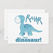 RAWR Ik ben een Dinosaur Diplodocus Briefkaart (Voorkant / Achterkant)
