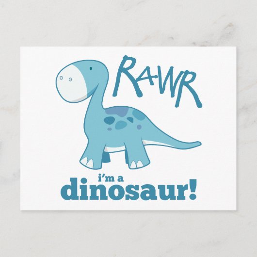 RAWR Ik ben een Dinosaur Diplodocus Briefkaart (Voorkant)