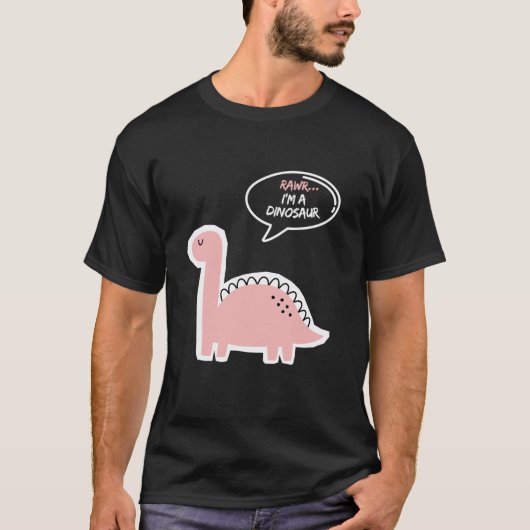 Rawr Ik ben een dinosaurus Leuk en Schattige Ik be T-shirt (Voorkant)