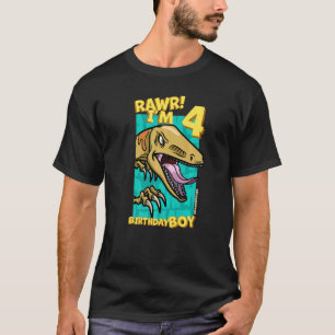 Rawr ik ben vier straten op de vierde verjaardag v t-shirt