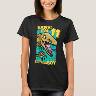 Rawr I'm 11 Birthday Boys 11th Birthday Dino Velo T-shirt