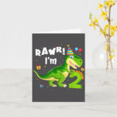 Rawr I'm 2 2nd Birthday T Rex Dinosaur Funny Party Kaart (Gele Bloem)