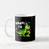 Rawr I'm 2 2nd Birthday T Rex Dinosaur Funny Party Koffiemok (Links)