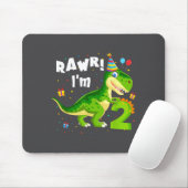 Rawr I'm 2 2nd Birthday T Rex Dinosaur Funny Party Muismat (Met muis)